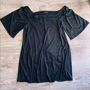 Black Off the Shoulder Flowy Dress